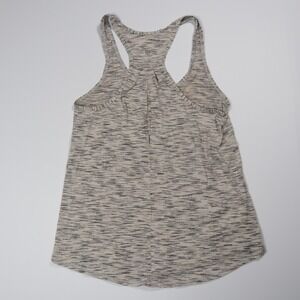 Lululemon Racerback Tank Top Athletic Heathered Gray White Fits Like Size 4 FLAW